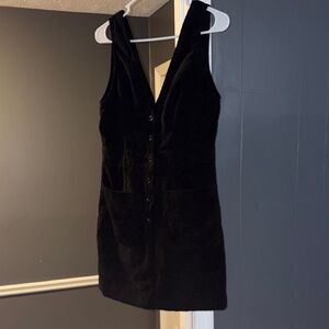 Elegant Black Corduroy Dress